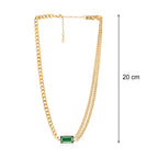 Olivia Emerald Green Necklace | 18kt Gold Plated