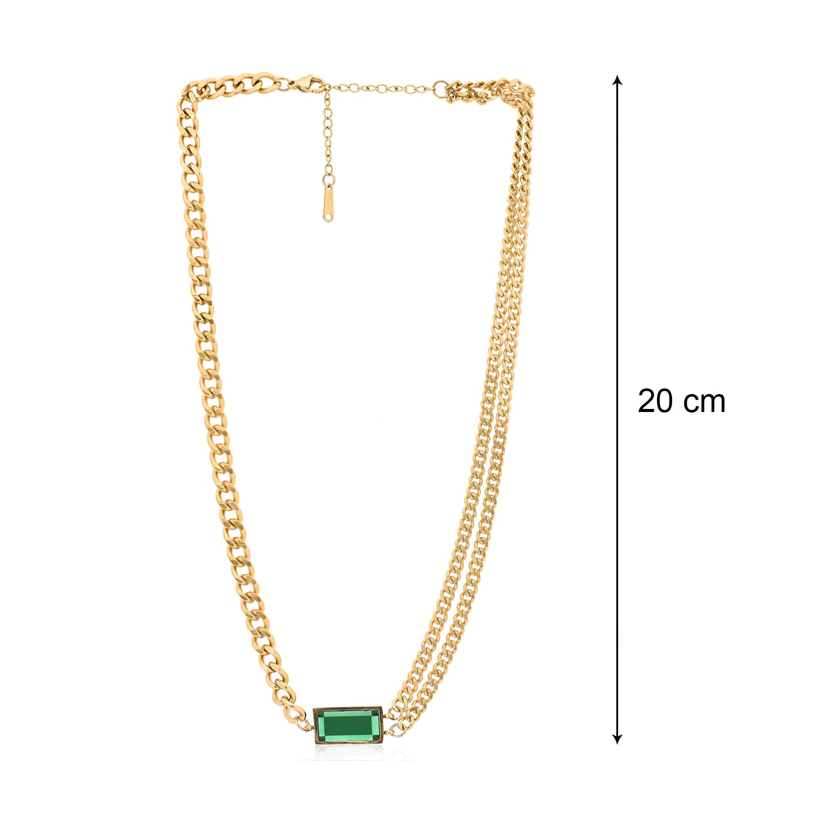 Olivia Emerald Green Necklace | 18kt Gold Plated