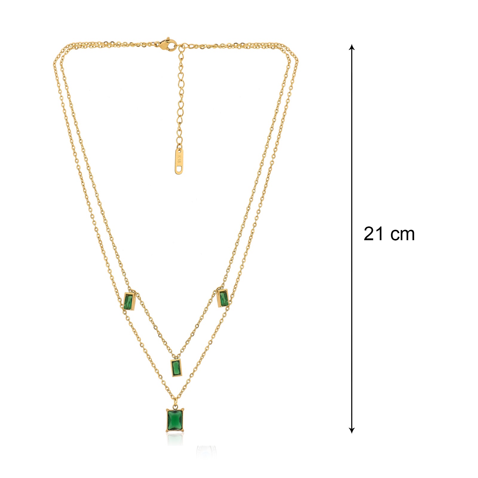 Mia Emerald Necklace | 18kt Gold Plated